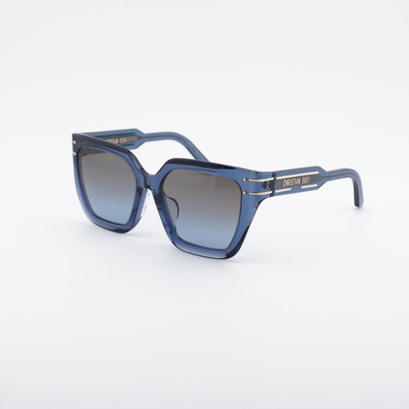 Dior DIORSIGNATURE S10F 30F2 Sunglasses Blue Square Frame, Bordeaux Lenses main image 4